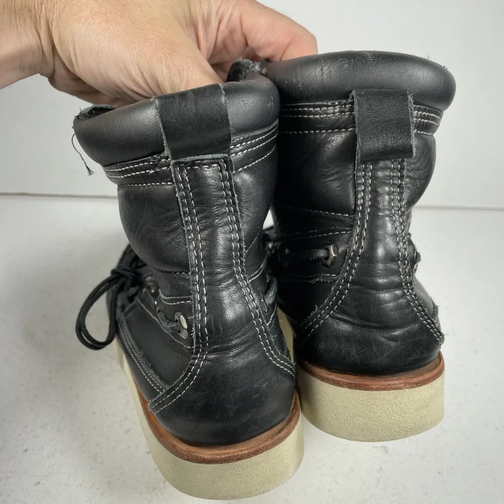 Sebago Shoreham Boots Mens Hiking Hunting Size 7.5 Black Leather Casual